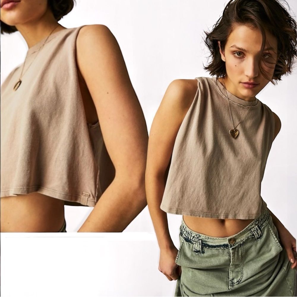 NWT Free People We The Free Tied Up Muscle Tee Size XL - Picture 9 of 13